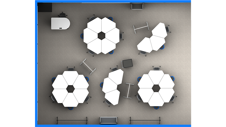 Elementary Collaborative Classroom with Tables - Plan View